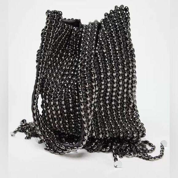 ZARA METAL APPLIQUÉS SHOULDER BAG - Picture 3 of 8